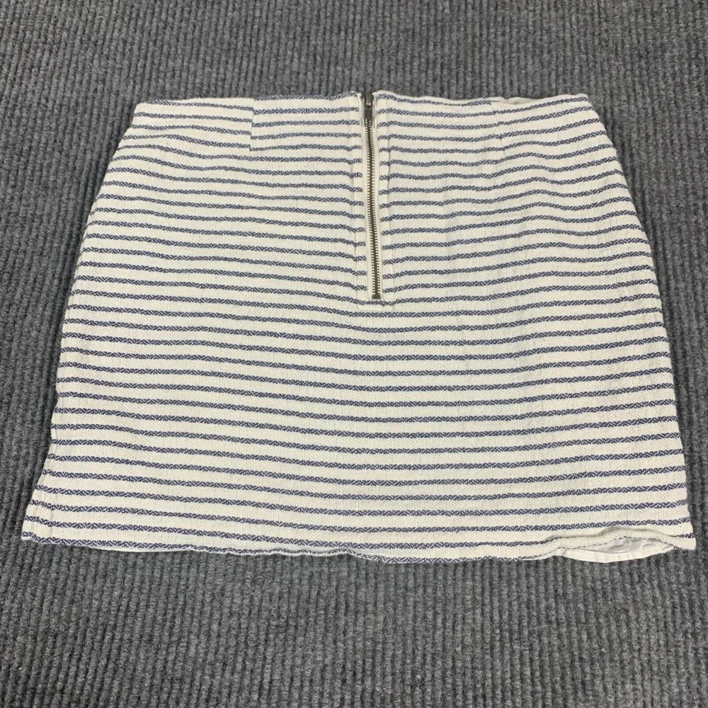 Gap Skirt Womens 10 White Striped‎ Cotton Lined Zip Up Short Beach Comfort Cute